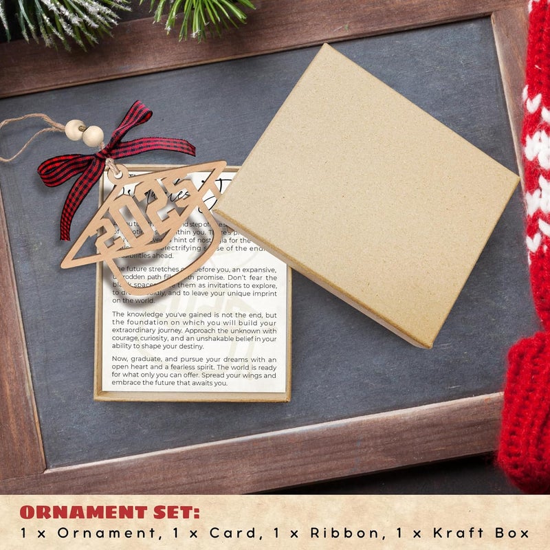 TEEBIM Graduation Ornaments 2025 - Graduation Christmas Ornament - College, High School, Senior Gifts for for Women, Daughter - Graduate Ornaments for Christmas Tree - Wood Ornament & Story Card - Image 4